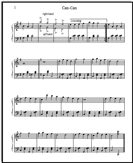 Can Can Piano Easy Slow