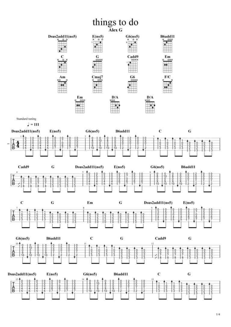 Things to Do Ukulele Alex G