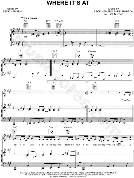 Where It'S at Piano Chords