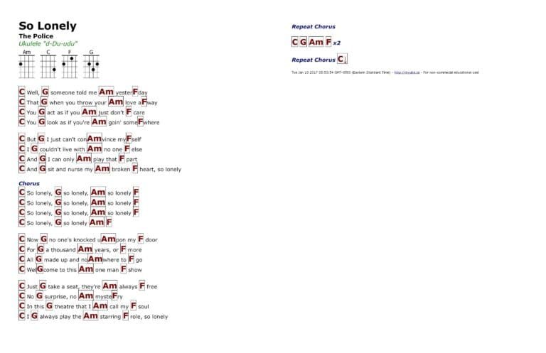 Why So Lonely Ukulele