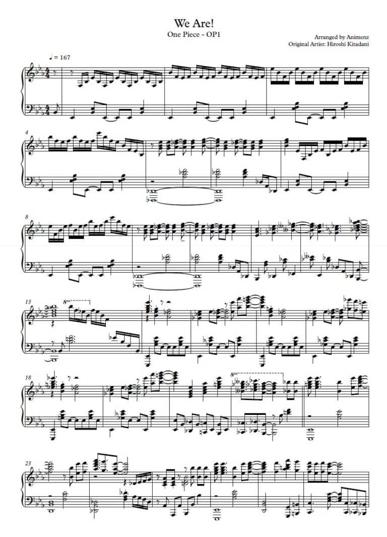 Will Piano Sheet Animenz