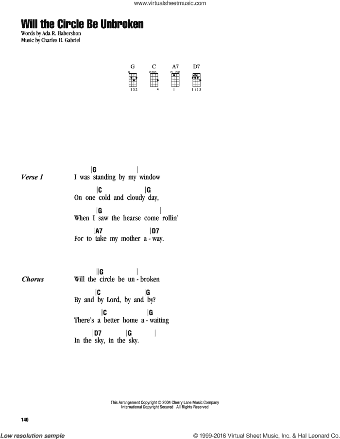 Will the Circle Be Unbroken Ukulele