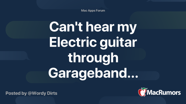 Can'T Hear Guitar in Garageband