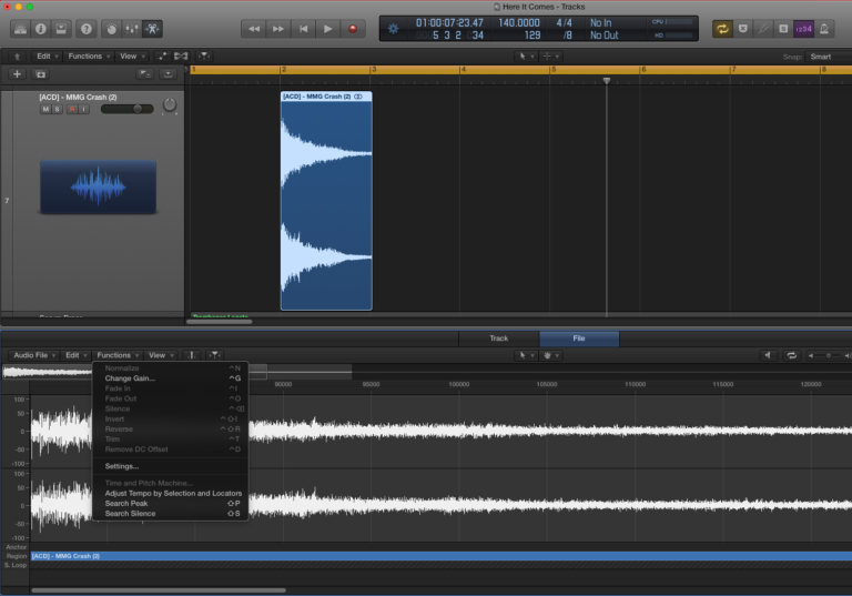 Can'T Reverse Audio in Logic Pro X