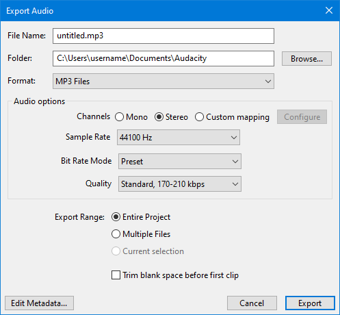 What Should I Set the Quality to in Audacity