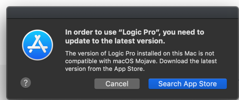 What Version of Logic Pro Works With Mojave