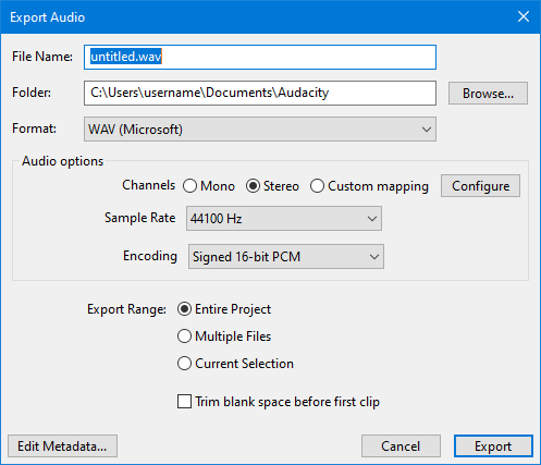 Where Does Audacity Export to