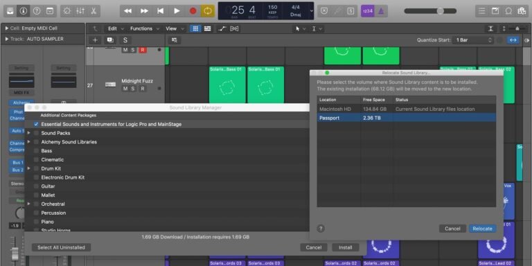 Where is Logic Pro X Sound Library Stored